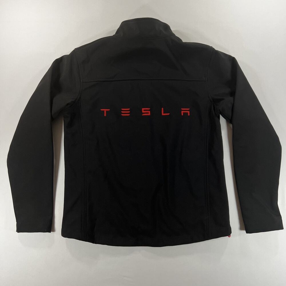 Tesla Corporate Jacket Women's Size Small Black Embroidered Full Zip Soft Shell - Picture 3 of 8